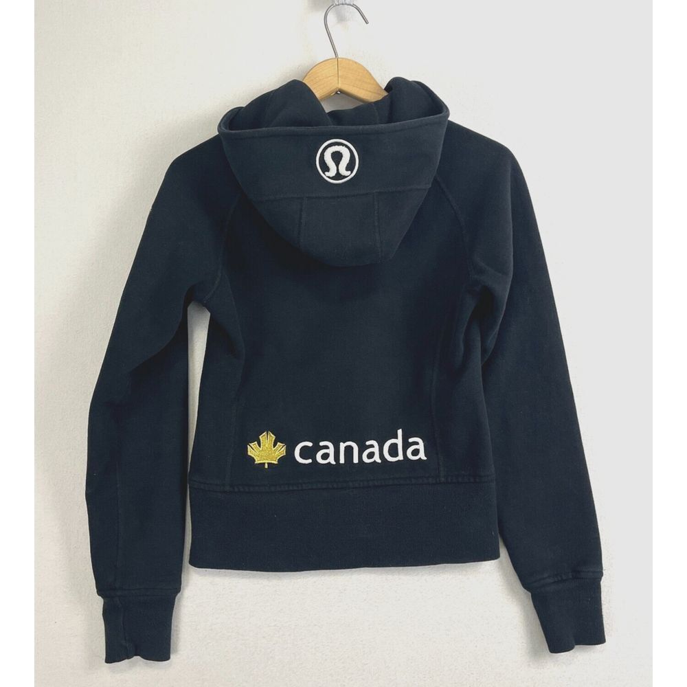 LULULEMON Special Edition Canada Scuba Hoodie Womens Size 4 Black Cotton